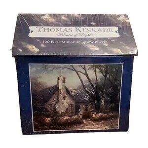 Thomas Kinkade Painter Of Light 100 Piece Miniature Puzzle Morning Glory Cottage